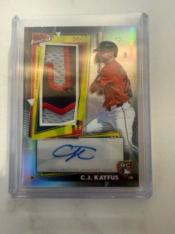 C.J. KAYFUS 2026 TOPPS FINEST RPA ROOKIE PATCH AUTO Cleveland Guardians RC