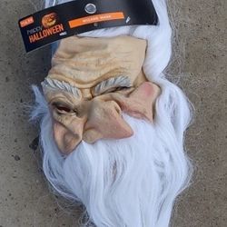 Adult White Wizard Costume Cosplay Halloween Mask