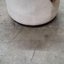 Four Hands Round Leather Ottoman