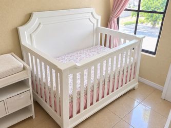 White Wooden Baby Crib – $200 OBO