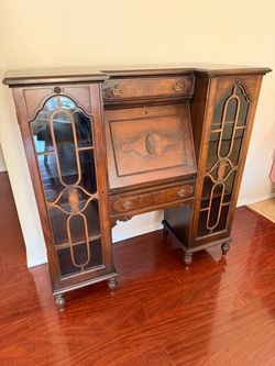 Vintage secretary desk and bookcase combo