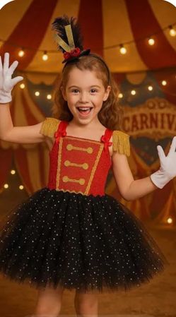 Girl Ring Master Tutu Costume W/ Top Hat