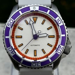 42mm NH35 Orange Purple Mod Watch Sapphire Crystal