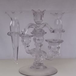 3 Candle Holder Candleabra With2 Bud Vases