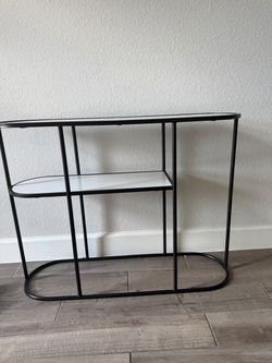 Black and white marble console table