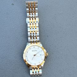Bulova Diamond Accent Two Tone Watch