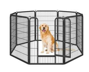 New Yaheetech 40" H Heavy Duty Pet Playpen, Black, 8 Panel