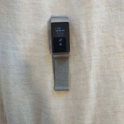 Fitbit with Silver Band