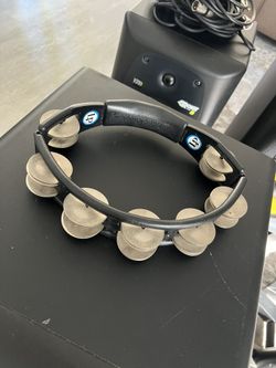 LP Cyclops Steel Jingle Tambourine, Black, Hand Held LP150 