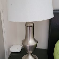 Table Lamp In Brushed Nickle/silver 