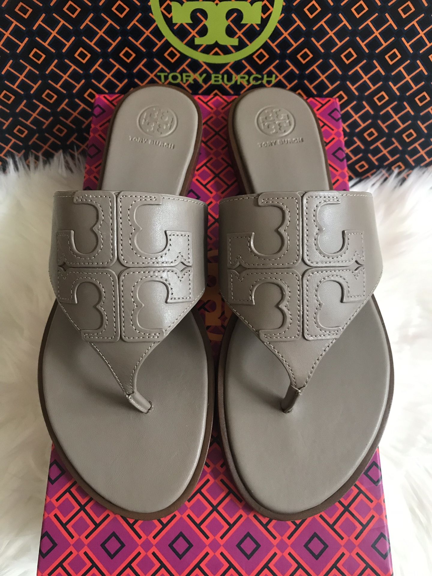 Tory Burch Jamie Full Logo Sandals 9.5