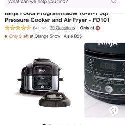 Ninja Pressure Cooker Air Fryer Combo. BRAND NEW