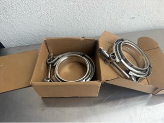 2-piece, 3-inch V-band clamp and flange kit used for turbochargers, downpipes, and exhaust systems