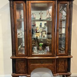 Antique Wood China Cabinet 