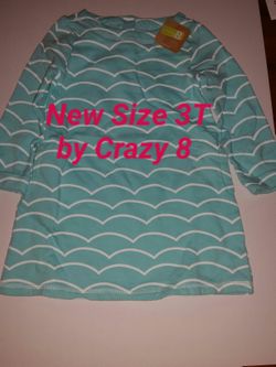 New Sz 3T girls sweatshirt dress by Crazy 8 fall-winter pockets nwt size 3 toddler