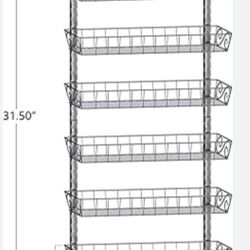 Adjustable Wall Mount Spice Rack, 6-Tier Dual-use (Multi-use) Organizer, black, NEW