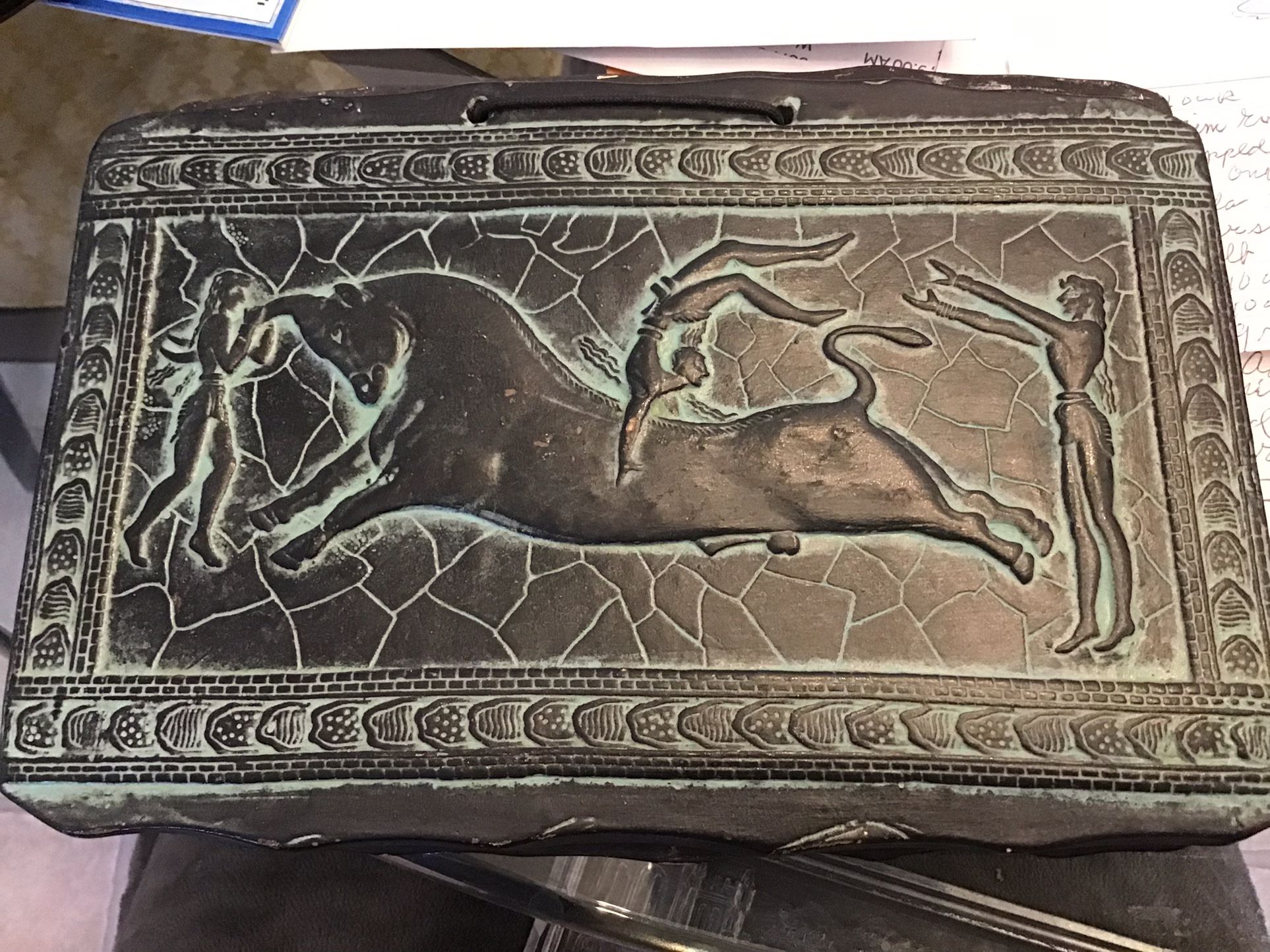 2 VERY OLD NUMBERED PLAQUES I BELIEVE ROMAN OR GERMAN WITH EXPLANATION ON BACK