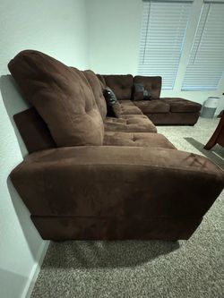 Chocolate microfiber sectional