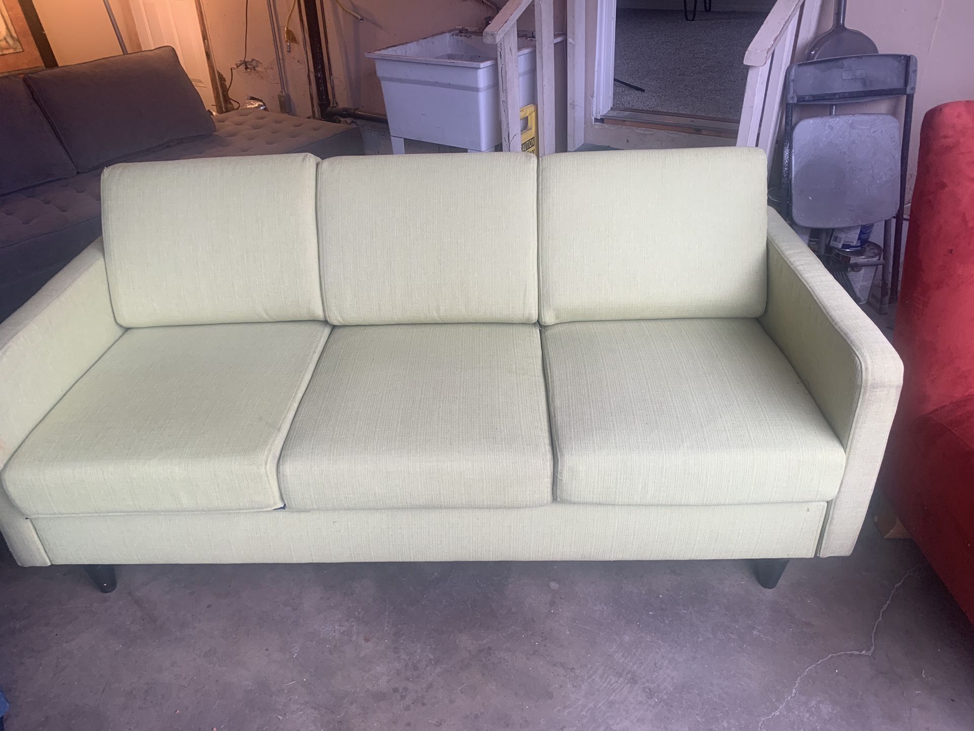 Light Lime Green Mid Century Style Sofa Couch