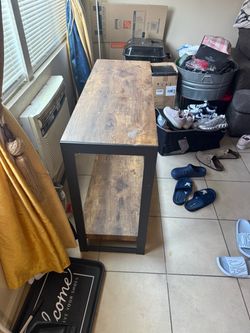 Industrial Wood and Metal Console Table