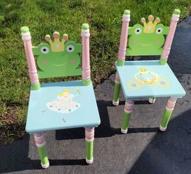 PAIR OF TINY CHAIRS FOR TINY PEOPLE - TWO CHILDREN'S CHAIRS
