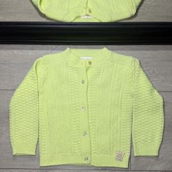 New Vintage Kids / Toddlers 1980s Yellow French Toast Knitted Cardigan Sweater