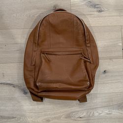 Genuine Brown Leather Backpack