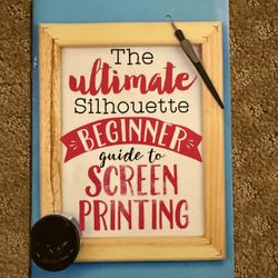 Silhouette Cameo 3 Screen Print Starter Bundle, including things like: 	•	Silhouette Cameo 3 cutting machine 	•	Screen printing tools (ink, screens, s
