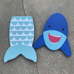 Kiddie Kick Kickboards Shark Mermaid Pool Toys Lot of 2