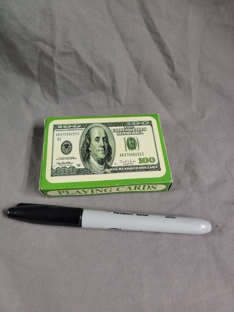 Deck Of Cards, $100 Dollar Bill Playing Card Design