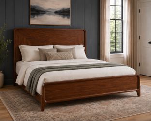 Rockford Panel King Bed Frame | Walnut Finish | BRAND NEW — Still in Box | MSRP $1,100