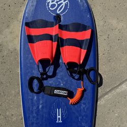 Bodyboard Complete Set BZ Hubb Hydrofins Custom X Xcel Wetsuit Jacket