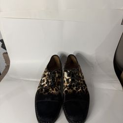 Jimmy Choo Men’s Leopard Calf Hair Oxford Shoes Size 42.5 Made in Italy