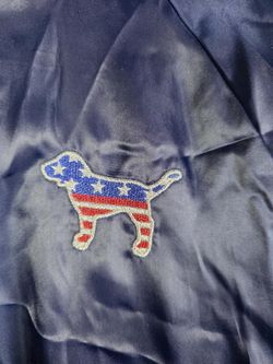 Victorias Secret Pink PATRIOTIC USA 'MERICA Bomber Jacket SATIN Medium