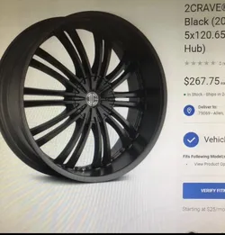2Crave 20" Black Matte Rims
