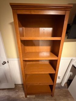 Tall Wooden Bookcase with 5 Shelves