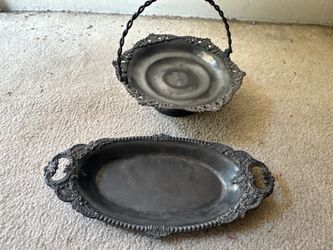 1860’s - 1890’s EG Webster Silver Candy Trays: $40 for BOTH, or EACH: