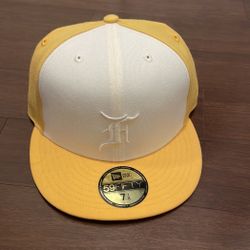 Fear of God New Era White  Yellow Baseball Cap 7 1/8