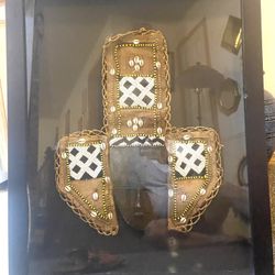 Framed Kuba Bwoom helmet mask from the Democratic Republic of Congo, Africa.  