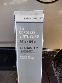 New 1 Inch Cordless Vinyl Blinds 29 X 64