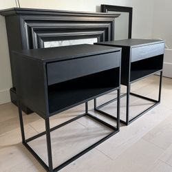 Two Black Nightstands