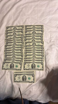 $2 bills in sequence bundle of 100 $250