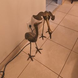2 Brass Floor Birds Very Nice Pair 100.00
