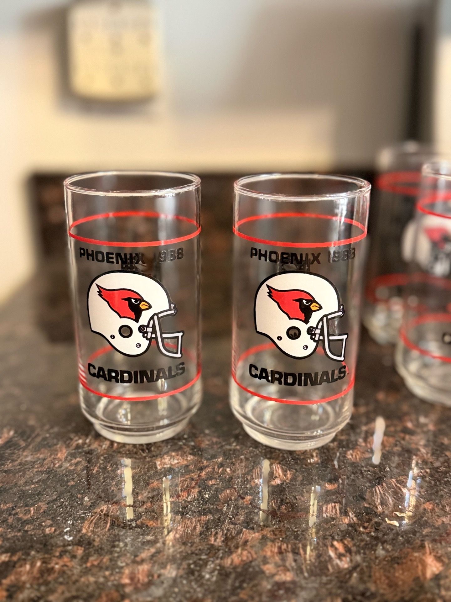 Set of 7 Phoenix Cardinal glasses