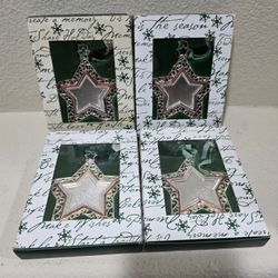 Things Remembered Christmas Star Ornament, Silver Metal, with 2014 Heart Charm