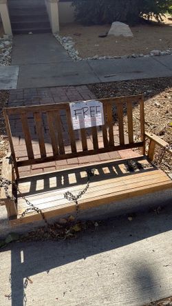 Vintage wood porch swing
