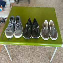 3 Pairs Men’s Size 10 Nike Westbrook, Nike Flywire, Vans Slip on 