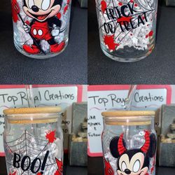 Mickey Mouse Hallow Glass Cup