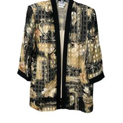 R&M Richards Cardigan Style Sheer Blouse Size 12