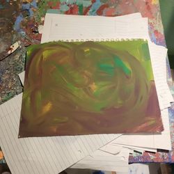 Abstract Acrylic Paintings on Paper - Set of 2